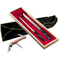 BlendNature Cuchillo Jamonero Profesional y Chaira en Estuche Madera Regalo + Cubre Jamon + Practico Abridor Botellas de…